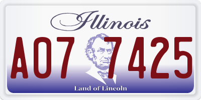 IL license plate A077425