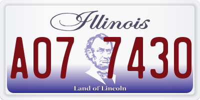 IL license plate A077430