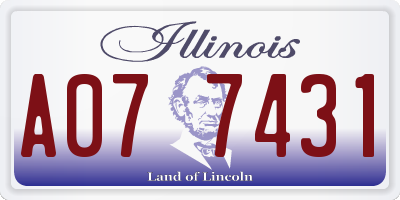 IL license plate A077431