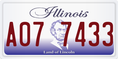 IL license plate A077433