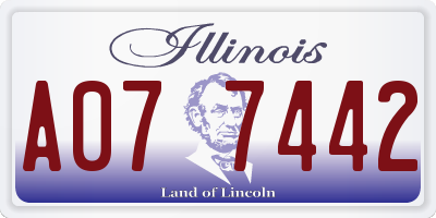 IL license plate A077442