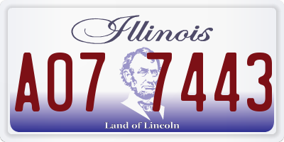 IL license plate A077443