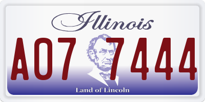 IL license plate A077444