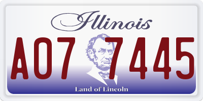IL license plate A077445