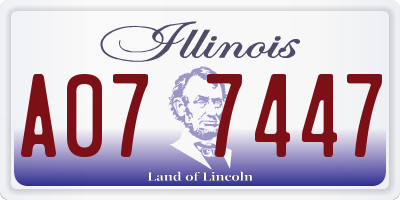 IL license plate A077447
