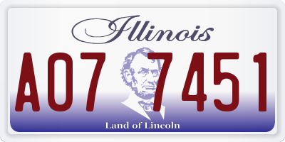 IL license plate A077451