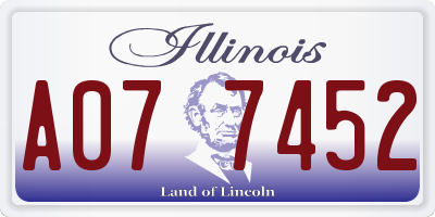 IL license plate A077452