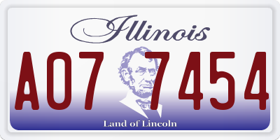 IL license plate A077454