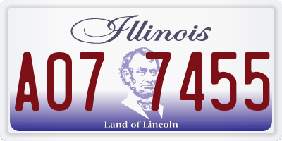 IL license plate A077455