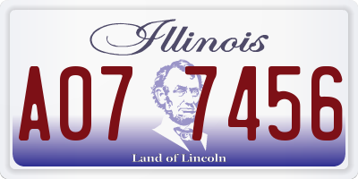 IL license plate A077456