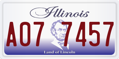 IL license plate A077457
