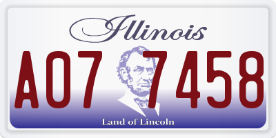 IL license plate A077458