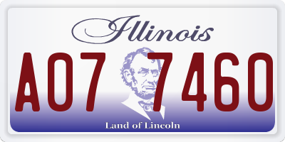 IL license plate A077460