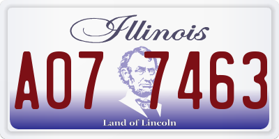 IL license plate A077463