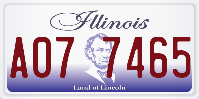 IL license plate A077465