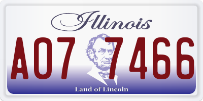 IL license plate A077466