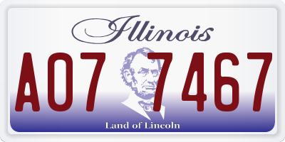IL license plate A077467