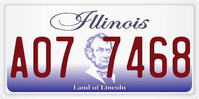 IL license plate A077468