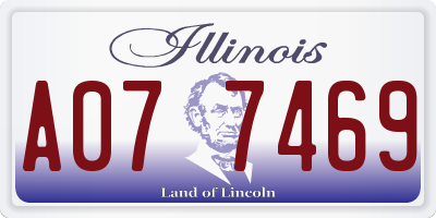 IL license plate A077469