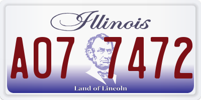IL license plate A077472