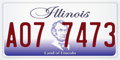 IL license plate A077473