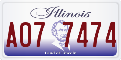 IL license plate A077474