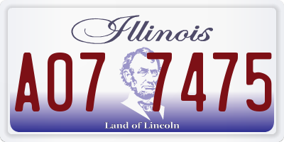 IL license plate A077475