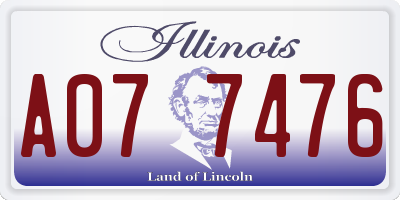IL license plate A077476
