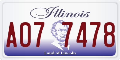 IL license plate A077478