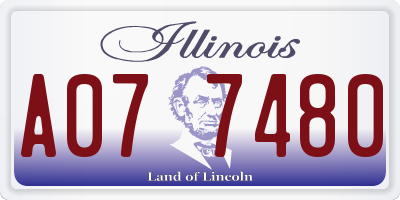 IL license plate A077480