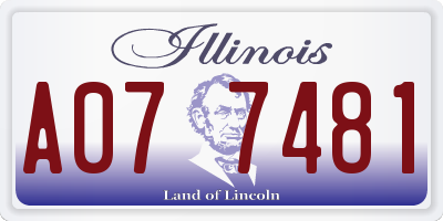 IL license plate A077481