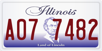 IL license plate A077482