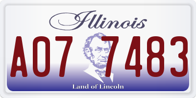 IL license plate A077483