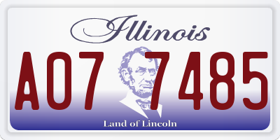 IL license plate A077485