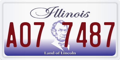 IL license plate A077487