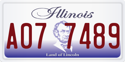 IL license plate A077489