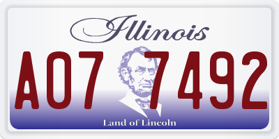 IL license plate A077492