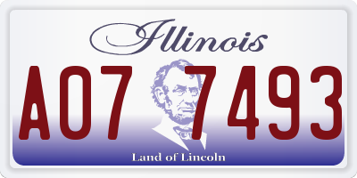 IL license plate A077493