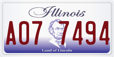 IL license plate A077494
