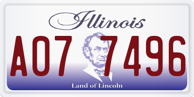 IL license plate A077496