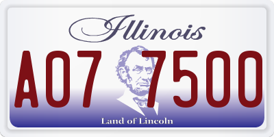 IL license plate A077500