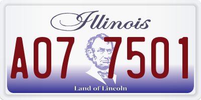 IL license plate A077501