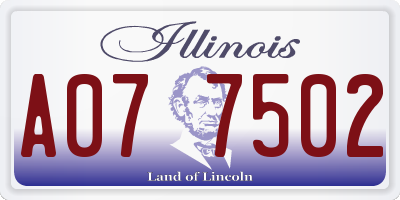 IL license plate A077502