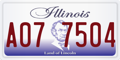 IL license plate A077504