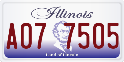 IL license plate A077505