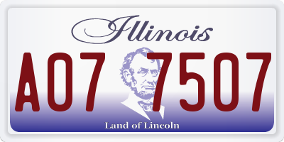 IL license plate A077507