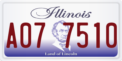 IL license plate A077510