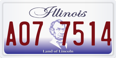 IL license plate A077514