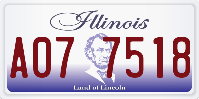 IL license plate A077518