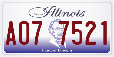IL license plate A077521